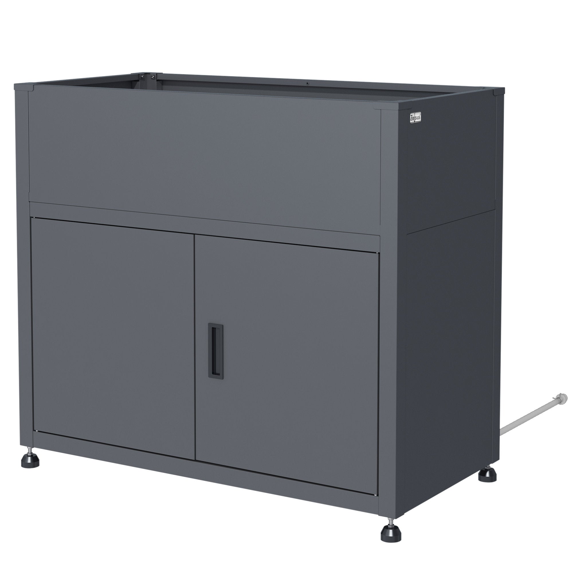 Hochbeet, 100 x 50 x 90 cm, Anthrazit RAL 7016, inkl. Stauraum