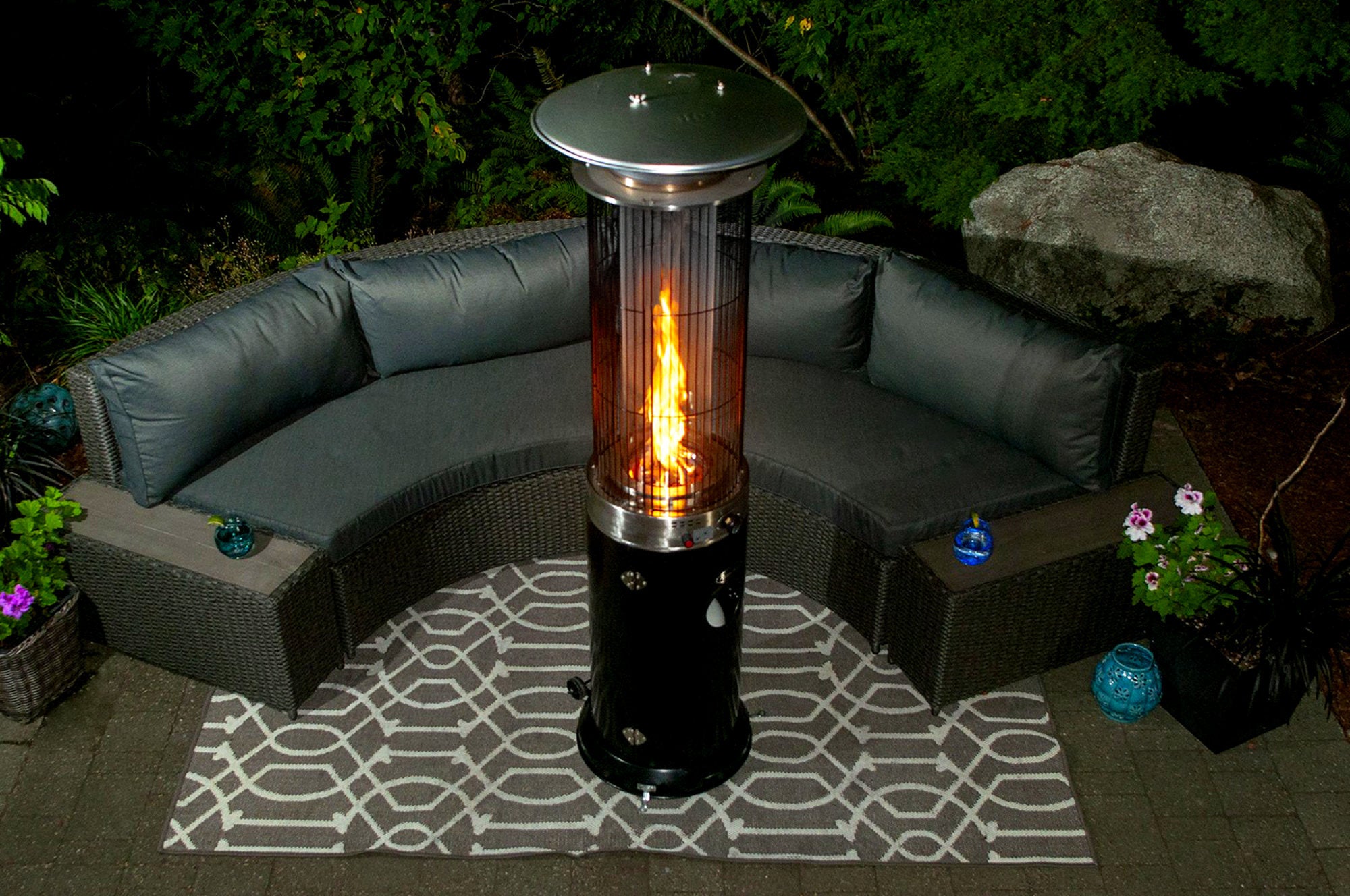Gas Patio Heater "Davos", Ø 57 x 174 cm, 15 kW, incl. Glass Tube