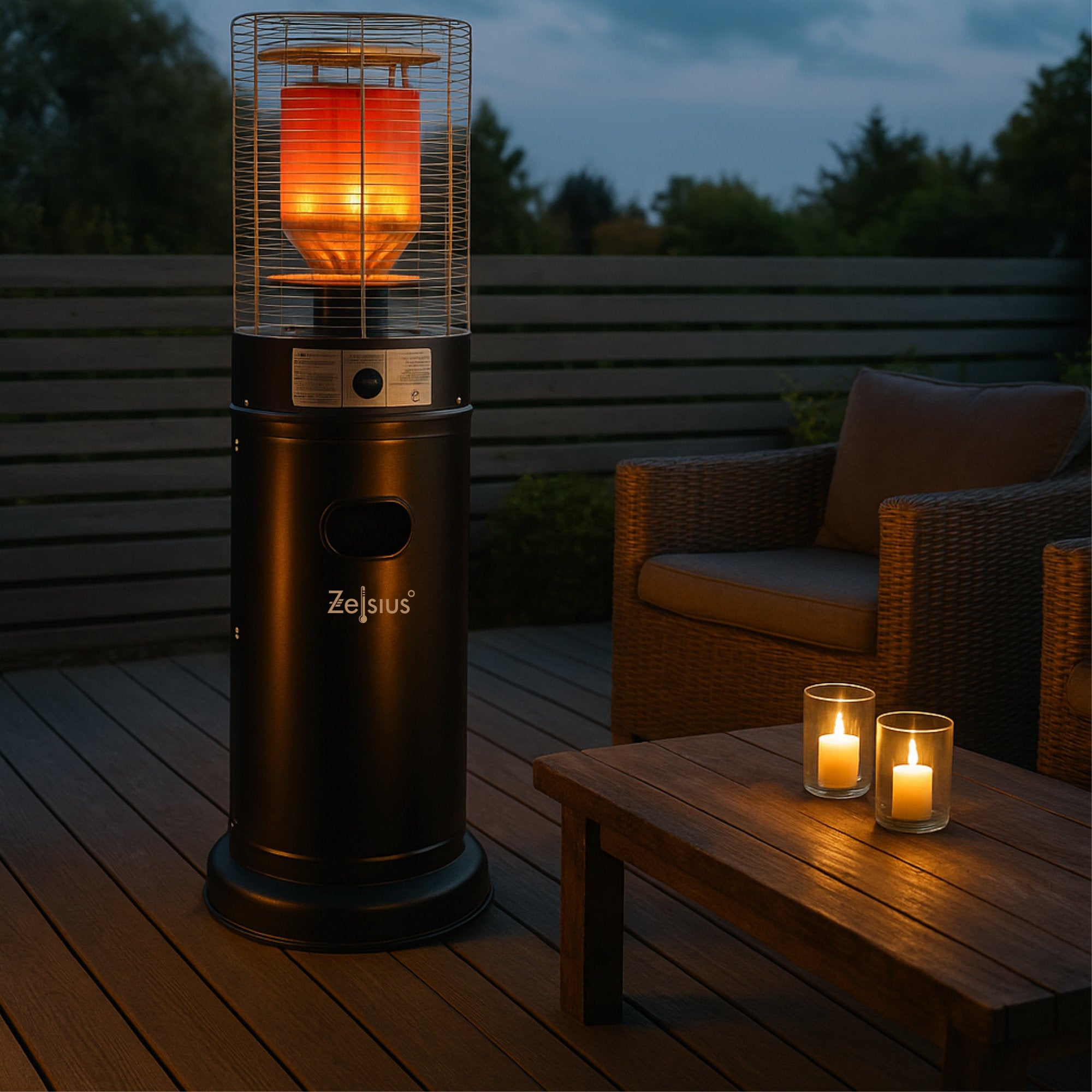 Gas patio heater "Zermatt", Ø 46cm x 137cm, 11 kW