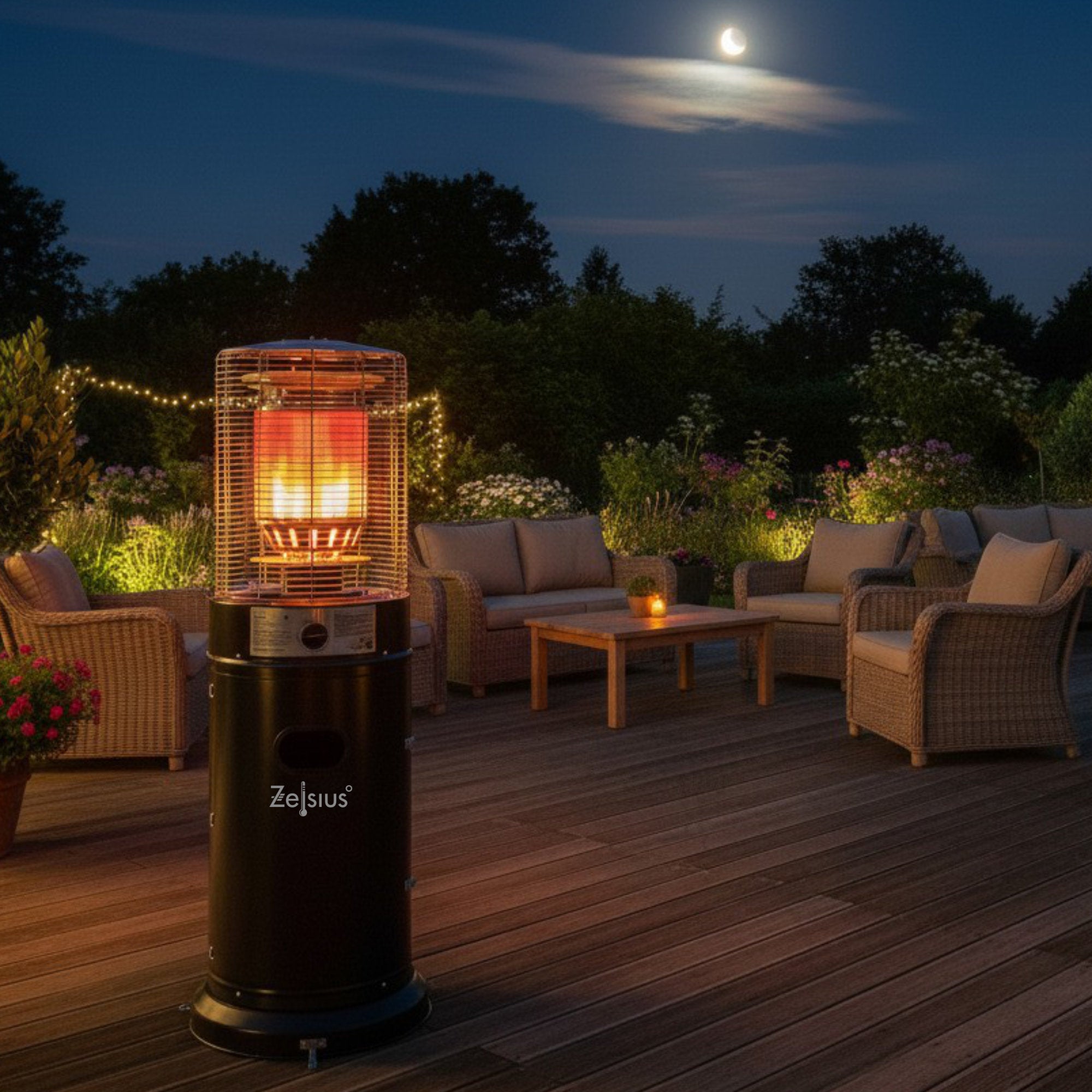 Gas patio heater "Zermatt", Ø 46cm x 137cm, 11 kW