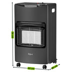 Gasheizer mobil, 42 x 45 x 76 cm, 4,2 kW, mit Schutzgitter