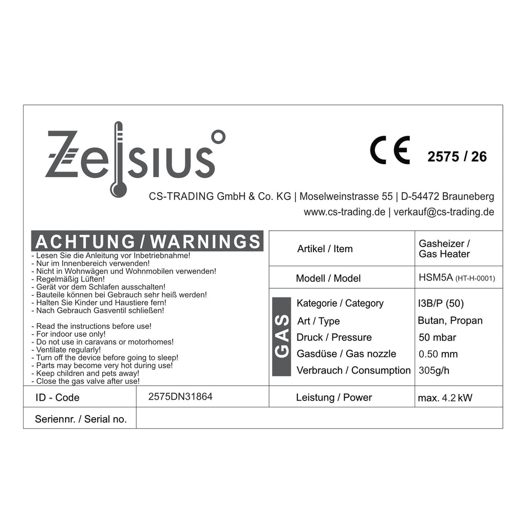 Gasheizer mobil, 42 x 45 x 76 cm, 4,2 kW, mit Schutzgitter