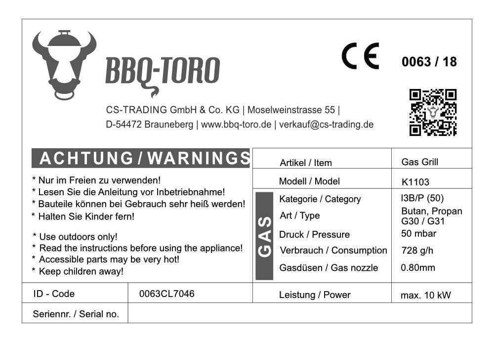 Plaque de cuisson professionnelle en acier inoxydable, 3 brûleurs, 64 x 52 x 27 cm, avec poêle émaillée.