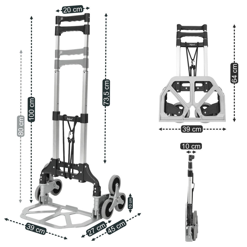 Hand truck, up to 75 kg, foldable, stair climber