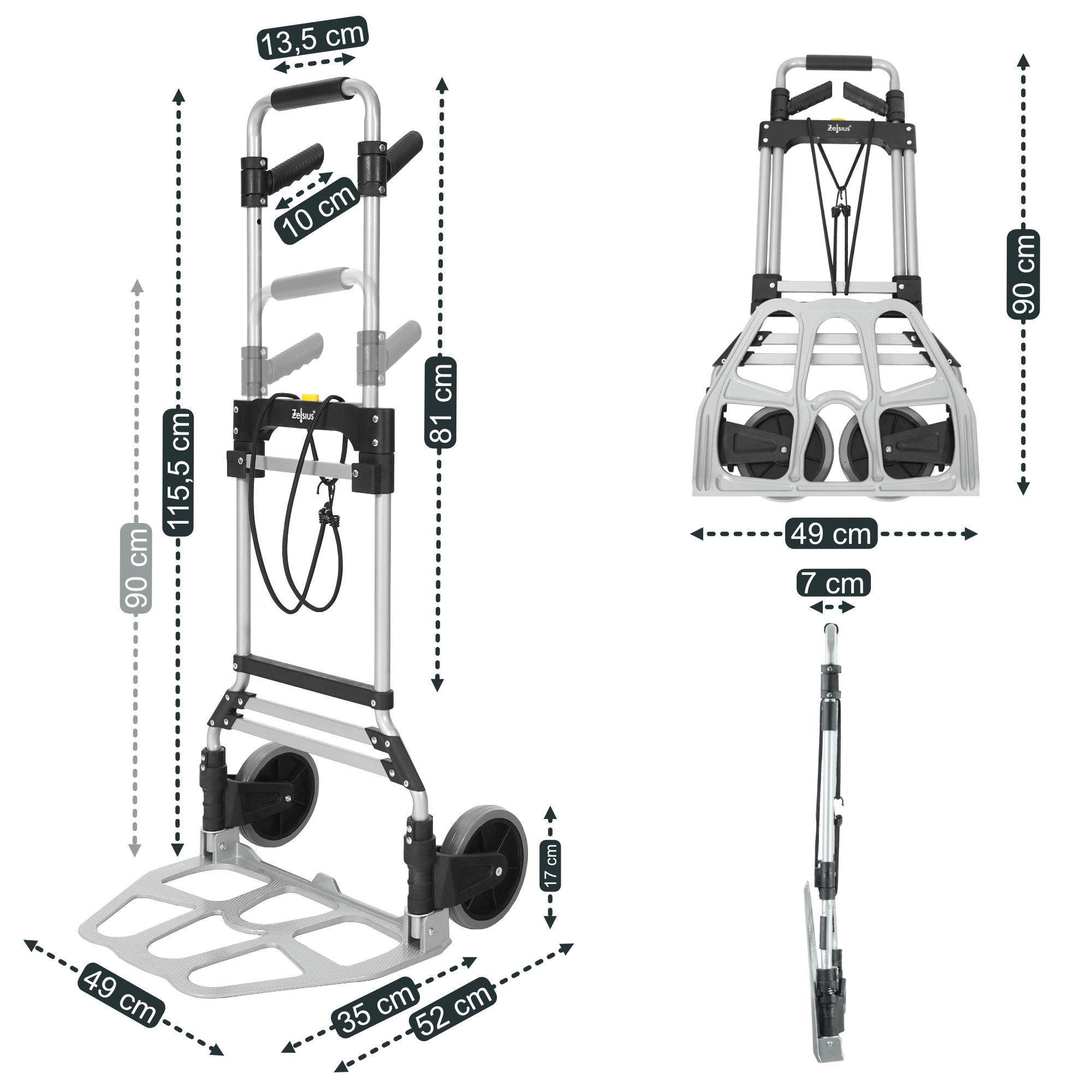 Folding hand truck, up to 150 kg
