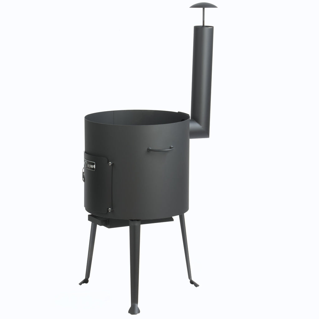 Kazan Ofen, Gulaschkessel, inkl. Schaumlöffel, Schürhaken