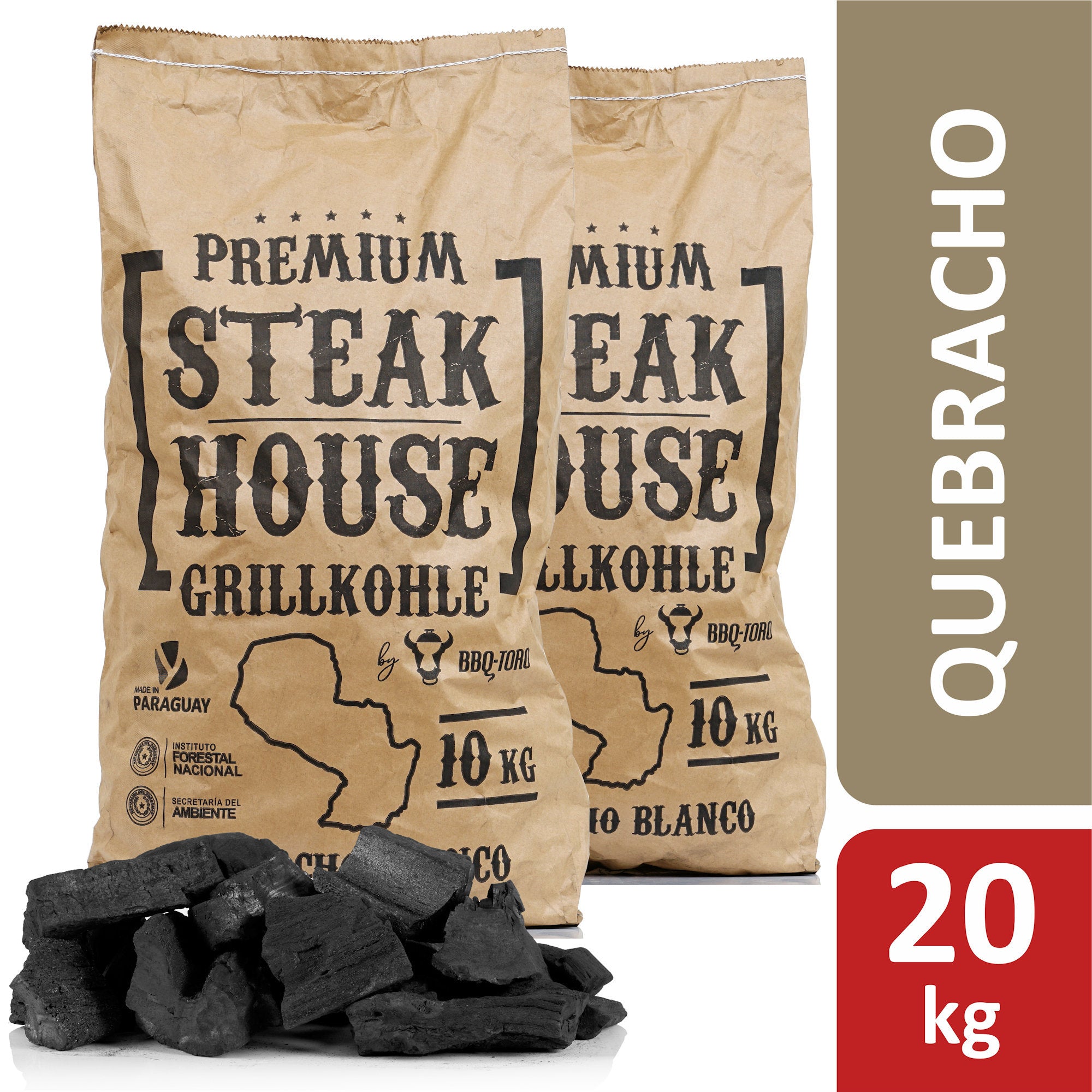 Charcoal "Steak House Premium", Querbracho Blanco