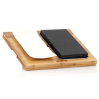 Ensemble de pierres de lave, 4 pièces, comprenant une pierre chaude, une plaque et une planche en bois.