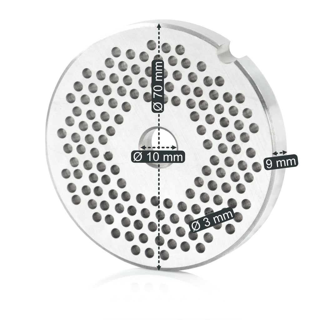 Lochscheibe für Fleischwolf, Ø 7 cm, Löcher Ø 3 mm