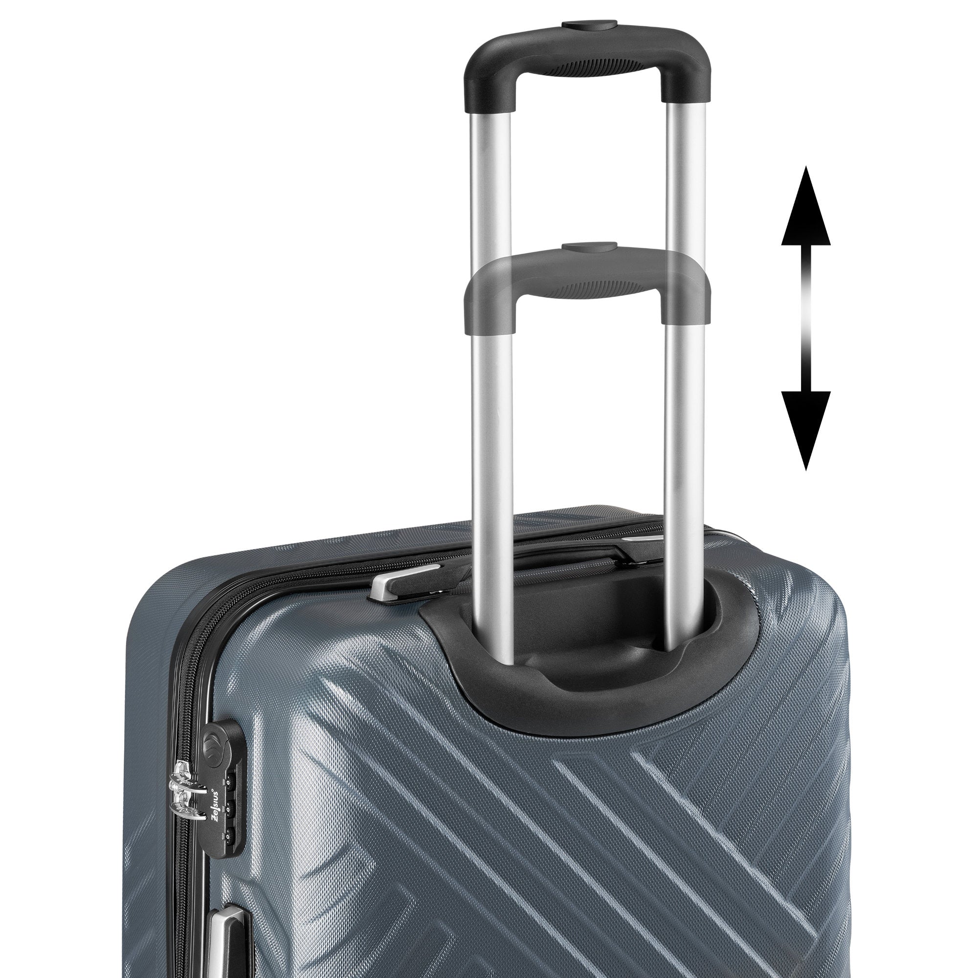 Herringbone suitcases, set of 3, ABS travel suitcases, with combination lock