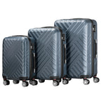 Herringbone suitcases, set of 3, ABS travel suitcases, with combination lock