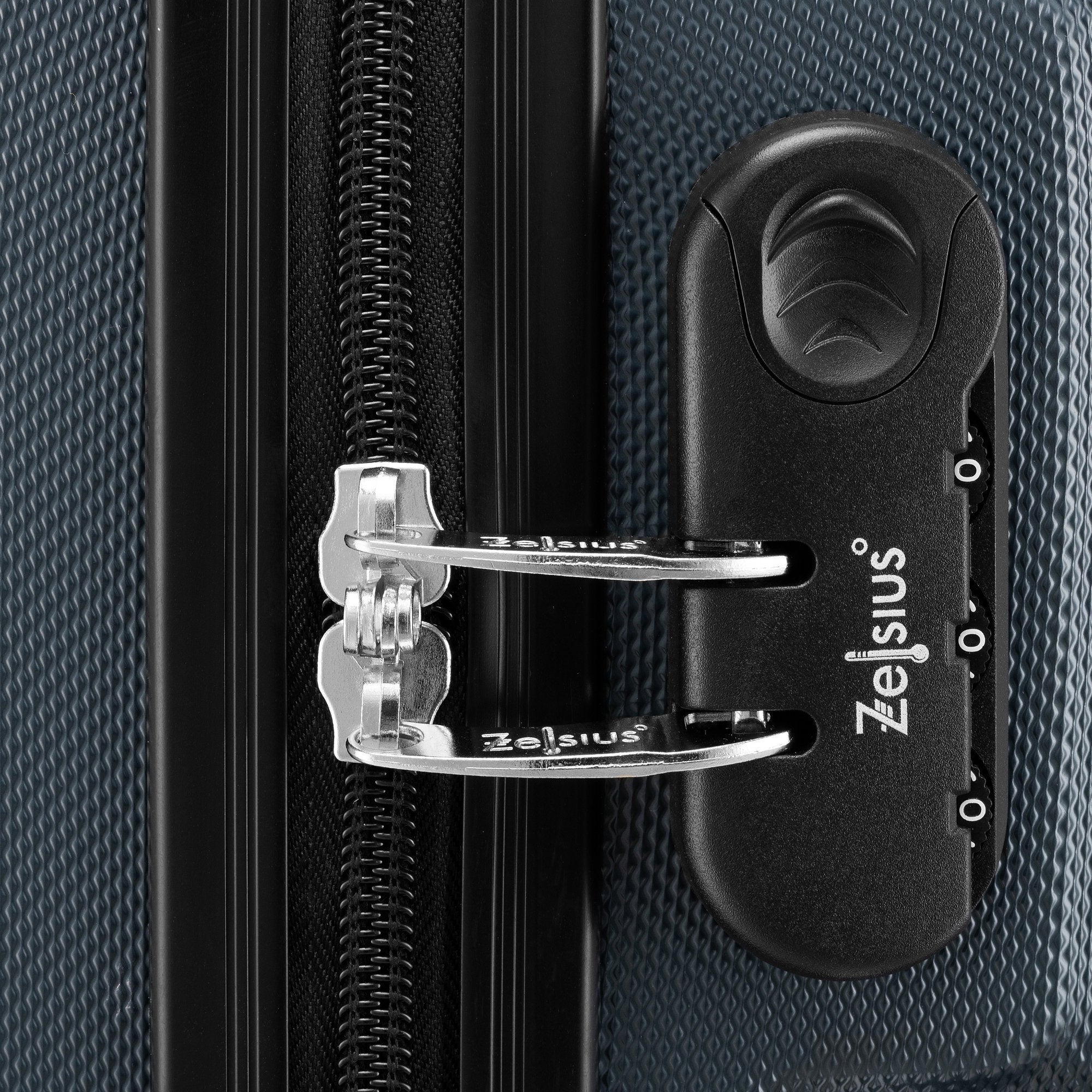 Herringbone suitcases, set of 3, ABS travel suitcases, with combination lock