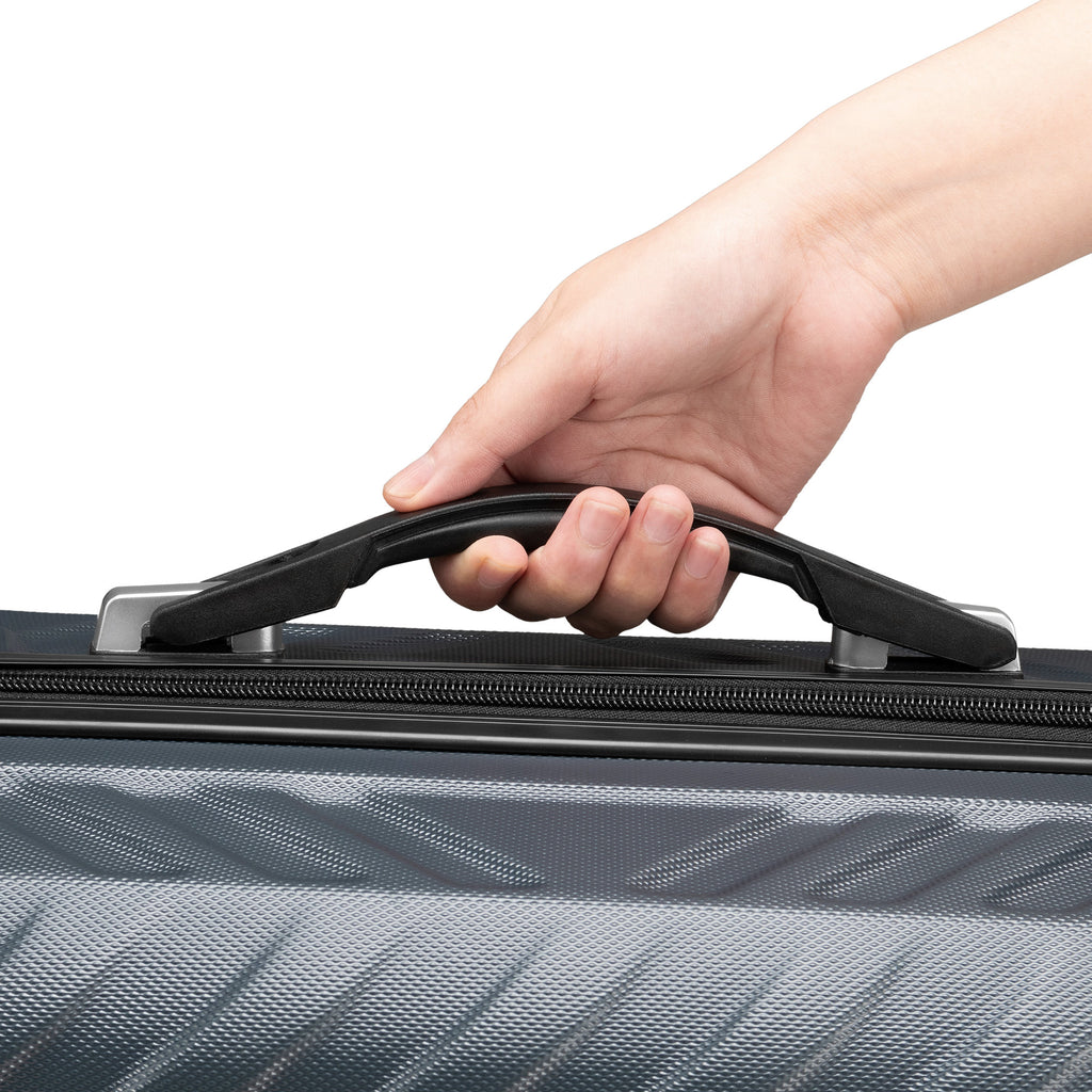 Herringbone suitcases, set of 3, ABS travel suitcases, with combination lock