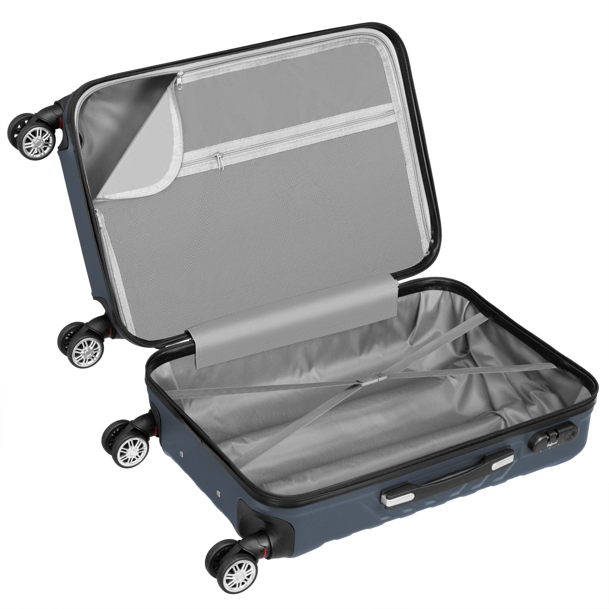 Herringbone suitcases, set of 3, ABS travel suitcases, with combination lock