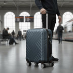 Herringbone suitcases, set of 3, ABS travel suitcases, with combination lock