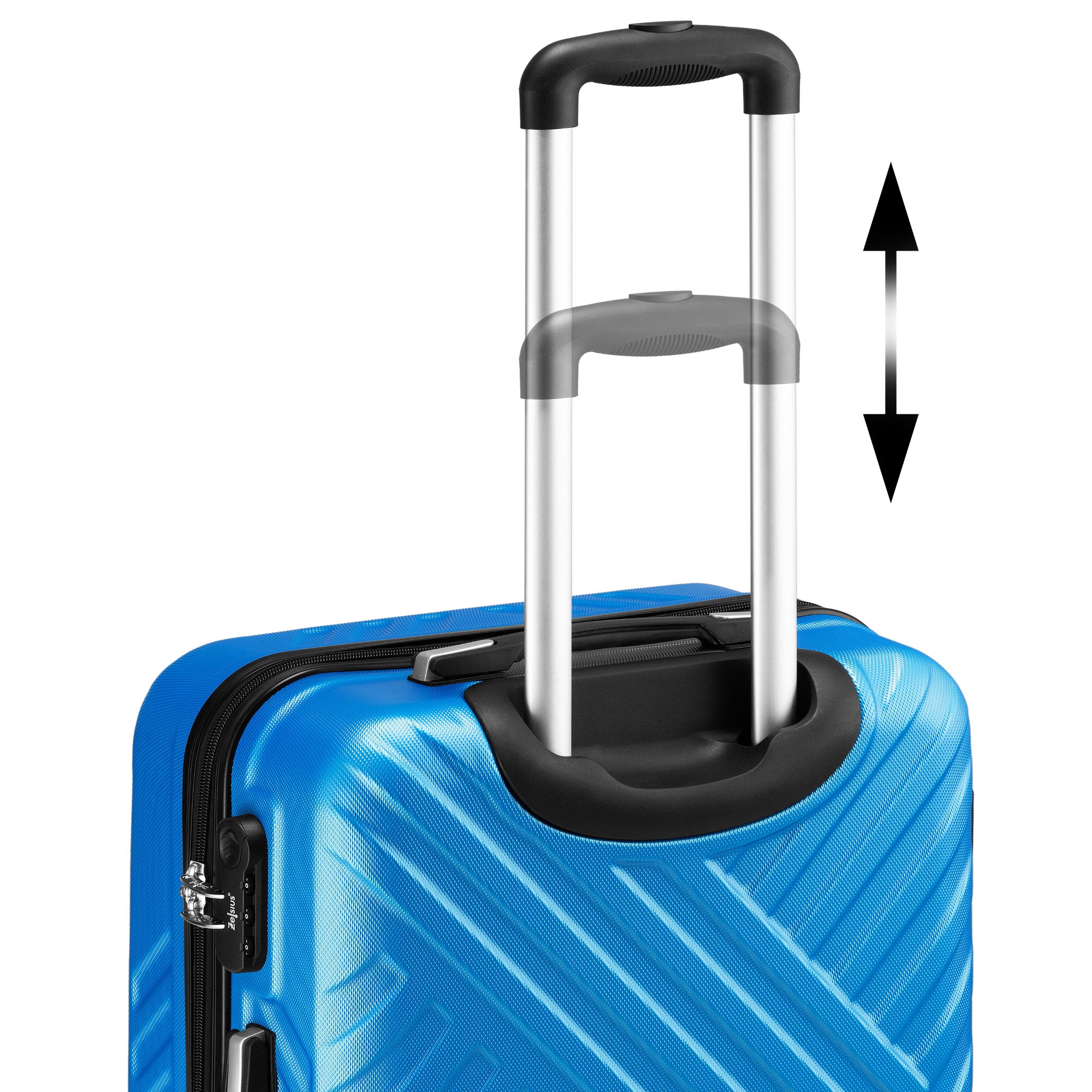 Herringbone suitcases, set of 3, ABS travel suitcases, with combination lock