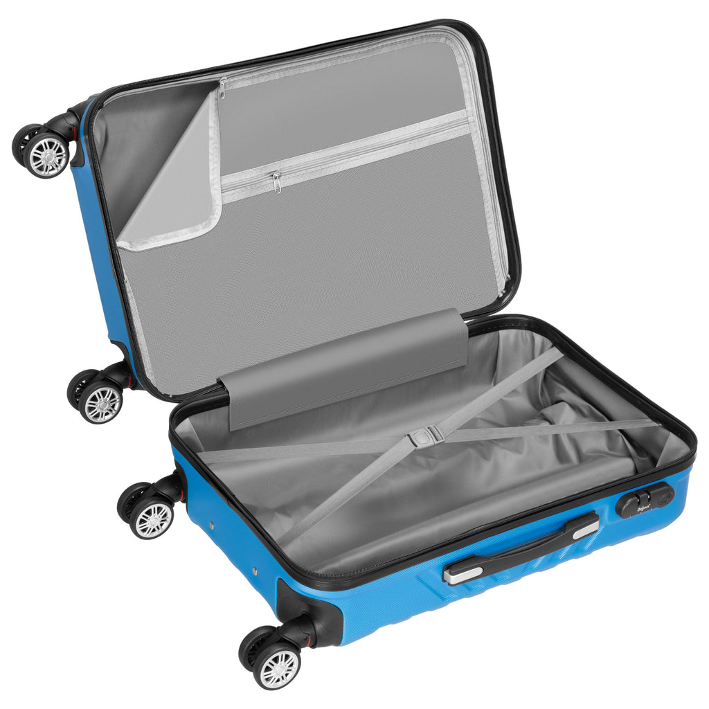 Herringbone suitcases, set of 3, ABS travel suitcases, with combination lock