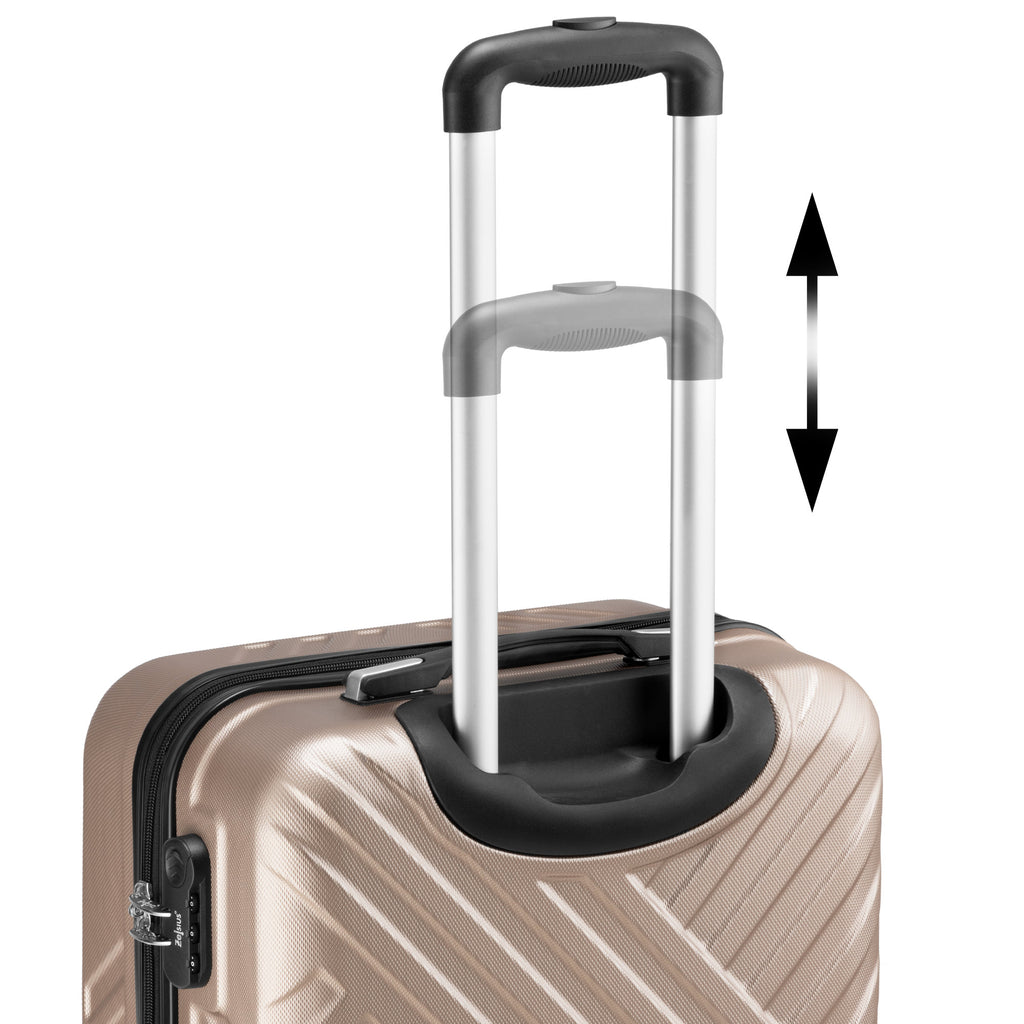 Herringbone suitcases, set of 3, ABS travel suitcases, with combination lock