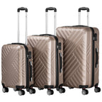 Koffer "Fischgräte", 3er Set, ABS Reisekoffer, mit Zahlenschloss