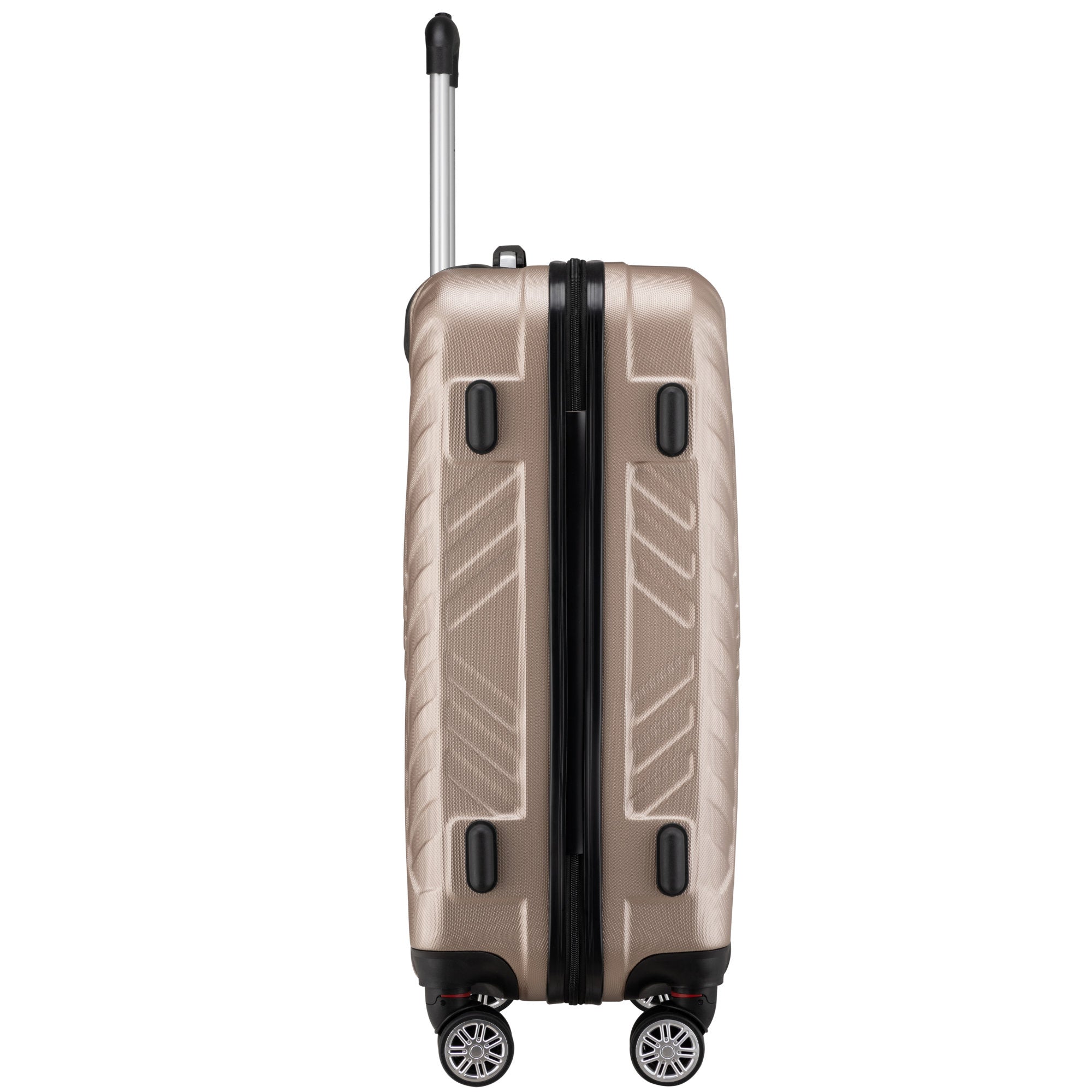 Herringbone suitcases, set of 3, ABS travel suitcases, with combination lock