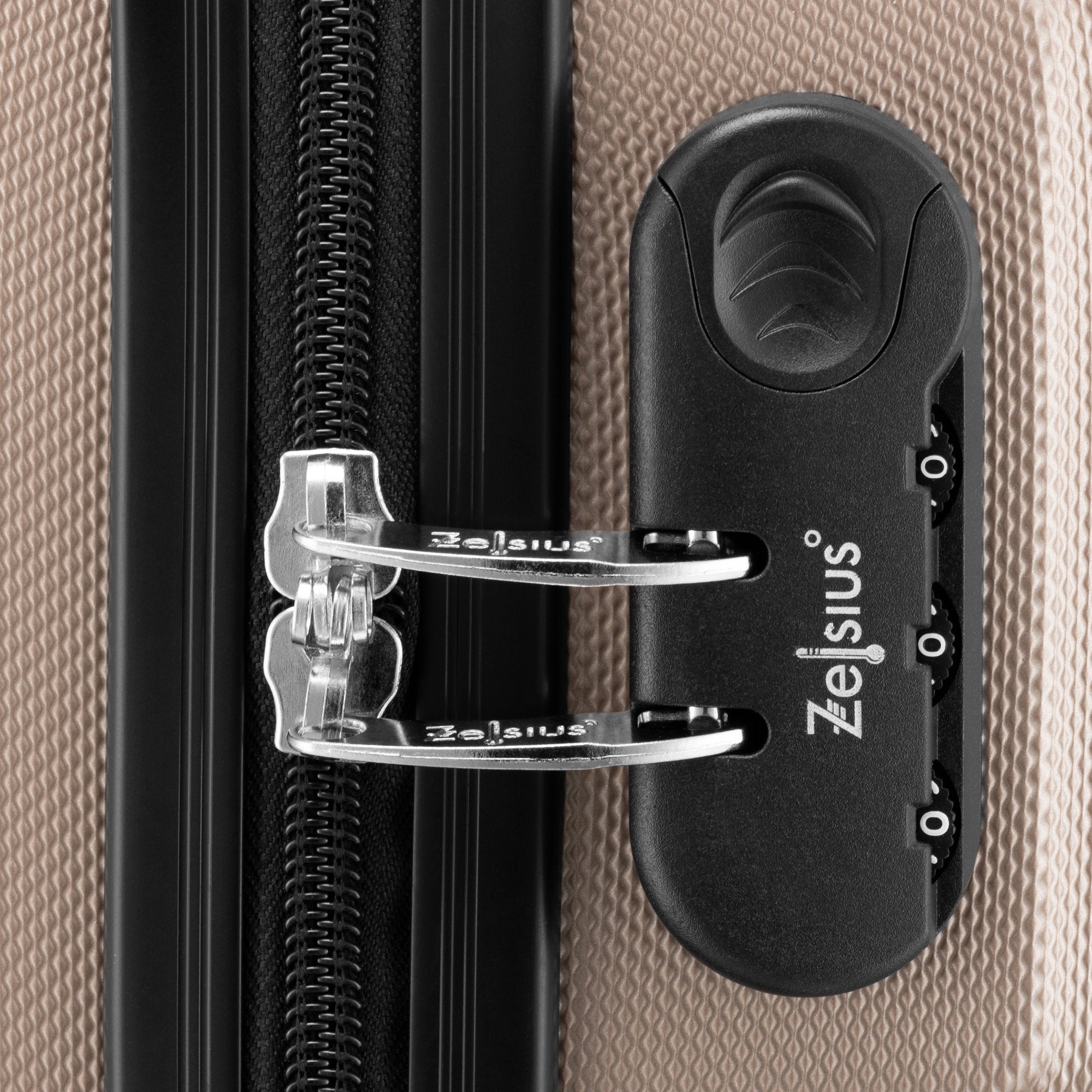 Herringbone suitcases, set of 3, ABS travel suitcases, with combination lock