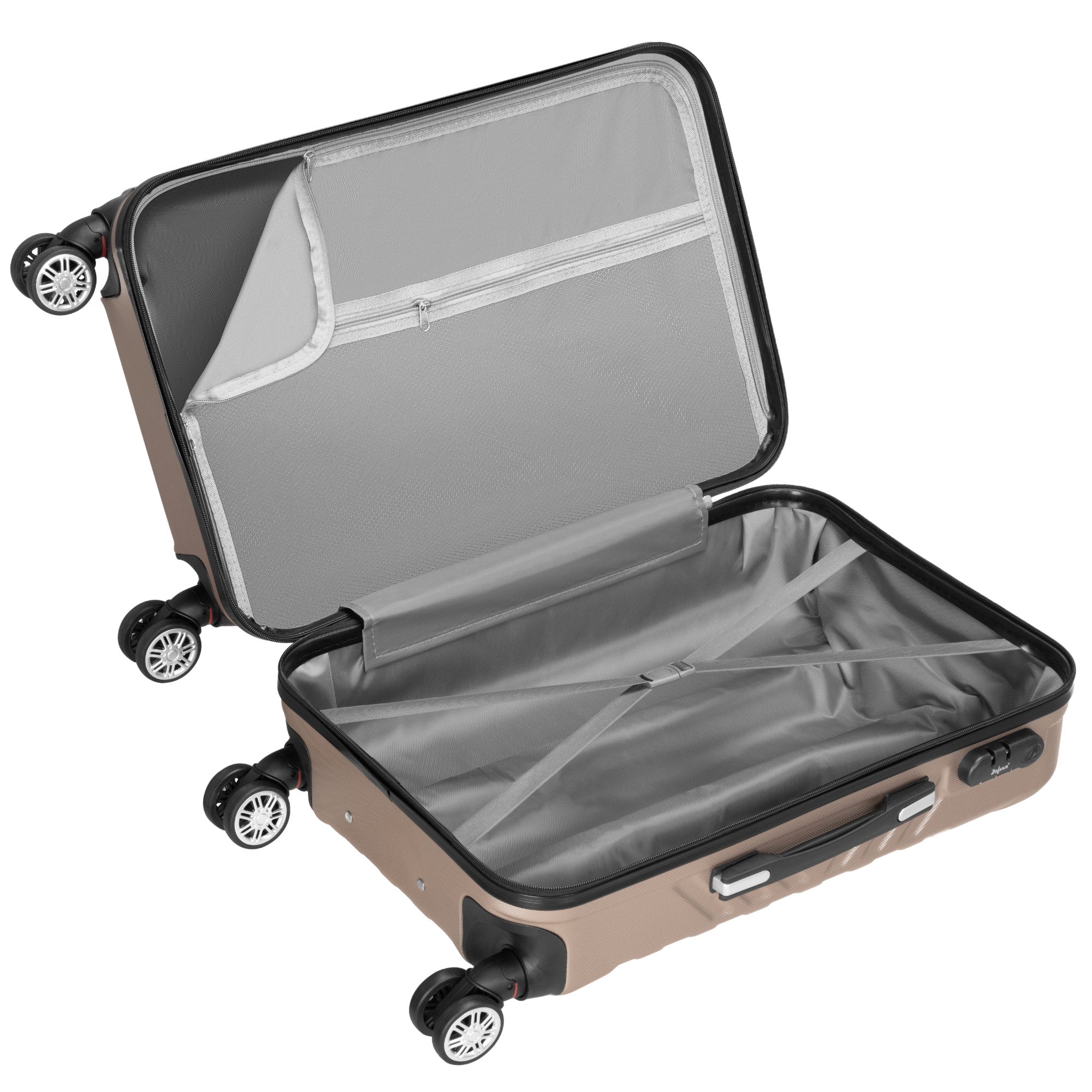 Herringbone suitcases, set of 3, ABS travel suitcases, with combination lock