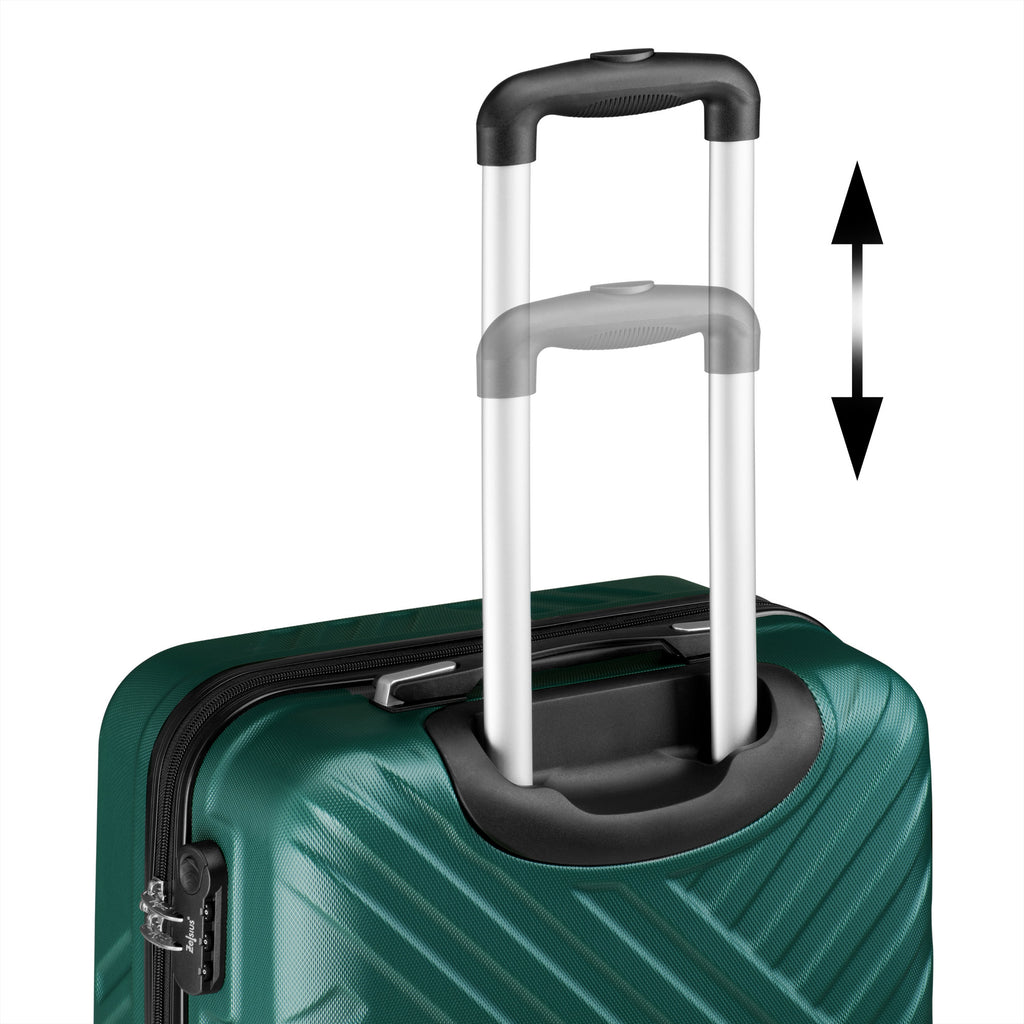 Herringbone suitcases, set of 3, ABS travel suitcases, with combination lock