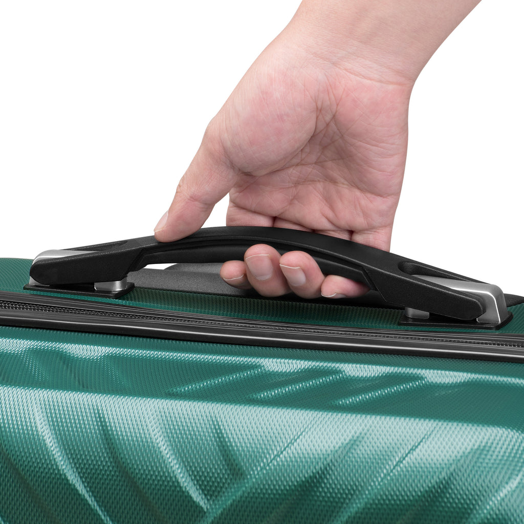 Herringbone suitcases, set of 3, ABS travel suitcases, with combination lock