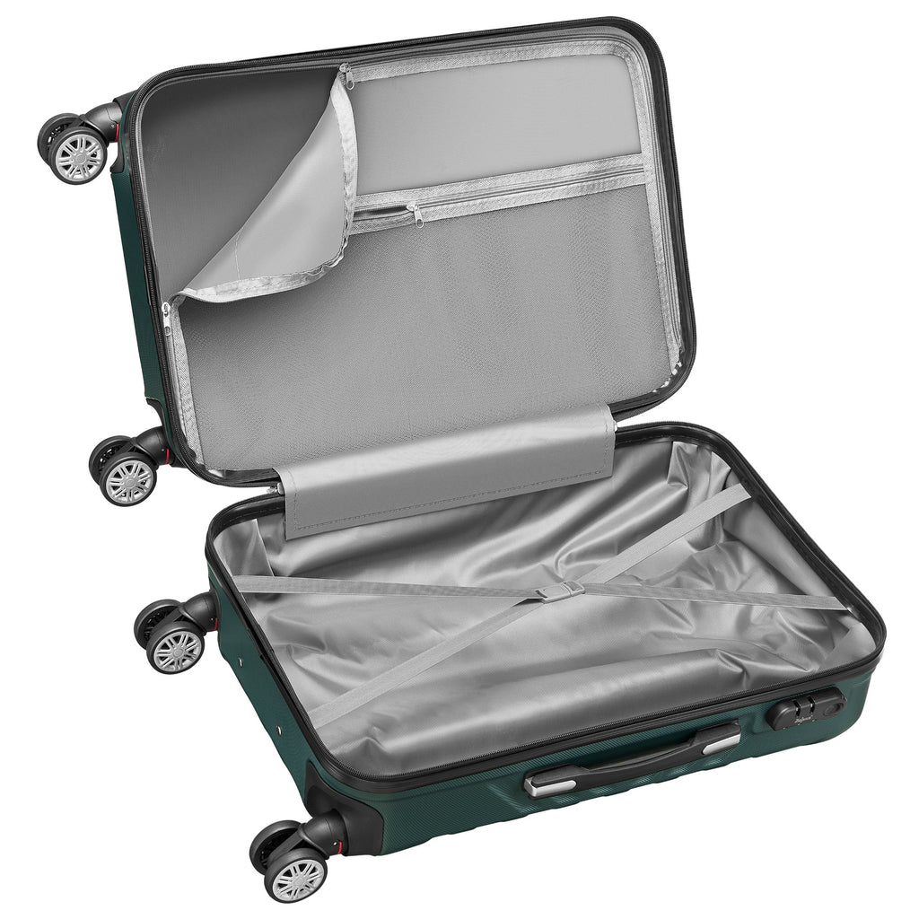 Herringbone suitcases, set of 3, ABS travel suitcases, with combination lock