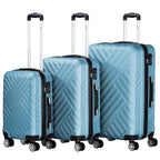 Koffer "Fischgräte", 3er Set, ABS Reisekoffer, mit Zahlenschloss