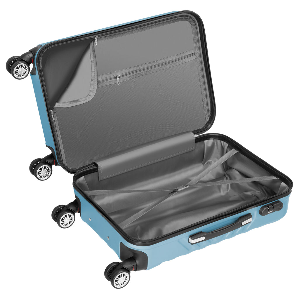 Herringbone suitcases, set of 3, ABS travel suitcases, with combination lock