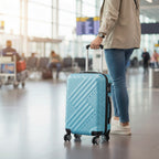 Herringbone suitcases, set of 3, ABS travel suitcases, with combination lock