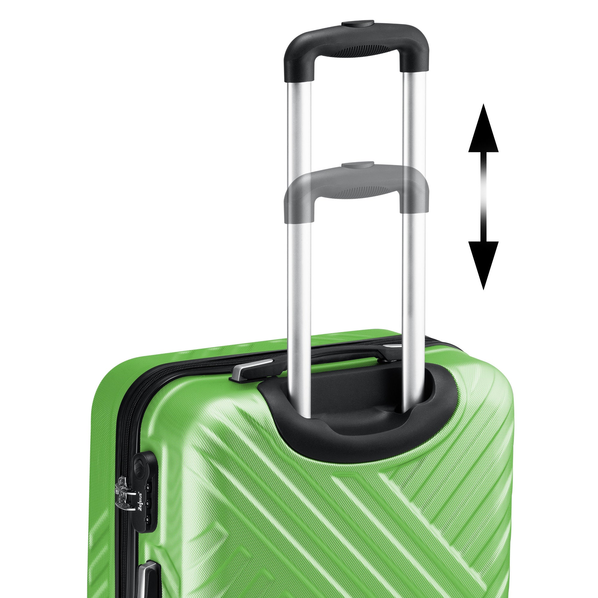 Herringbone suitcases, set of 3, ABS travel suitcases, with combination lock