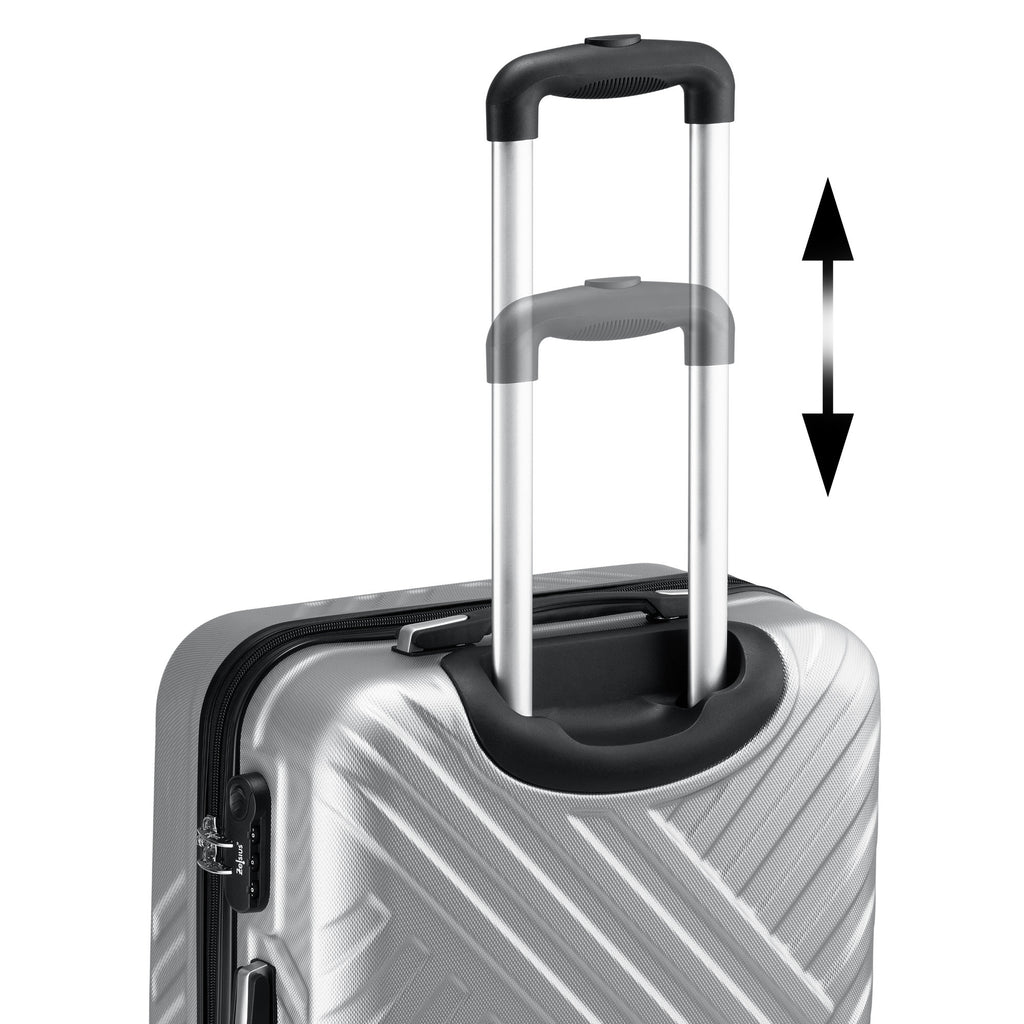 Herringbone suitcases, set of 3, ABS travel suitcases, with combination lock