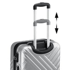 Herringbone suitcases, set of 3, ABS travel suitcases, with combination lock