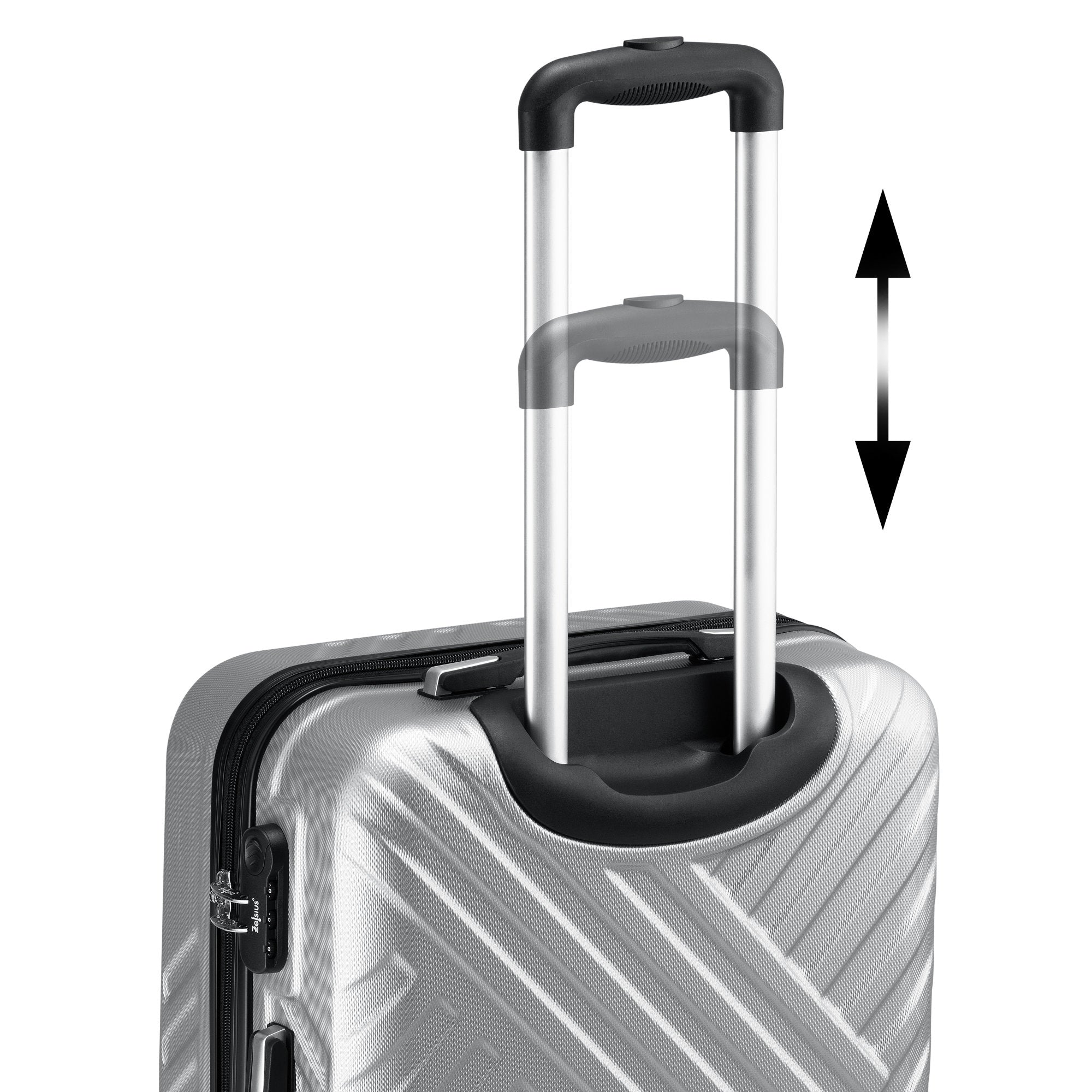 Herringbone suitcases, set of 3, ABS travel suitcases, with combination lock