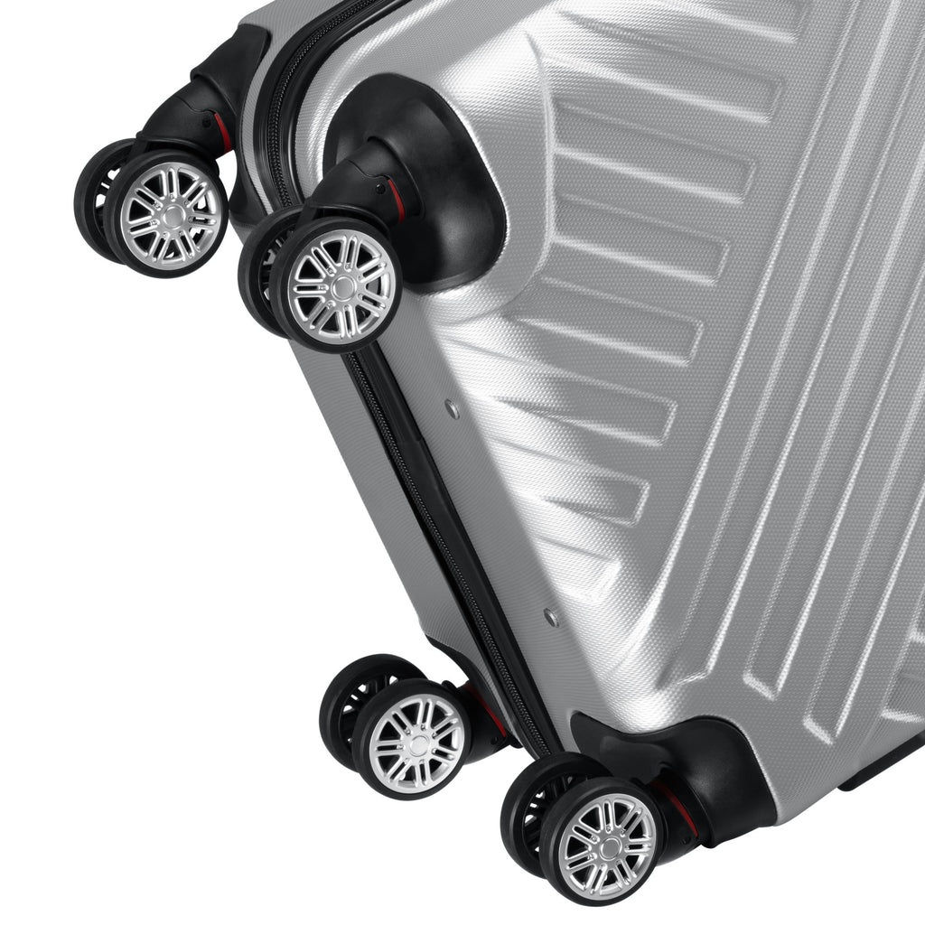 Herringbone suitcases, set of 3, ABS travel suitcases, with combination lock