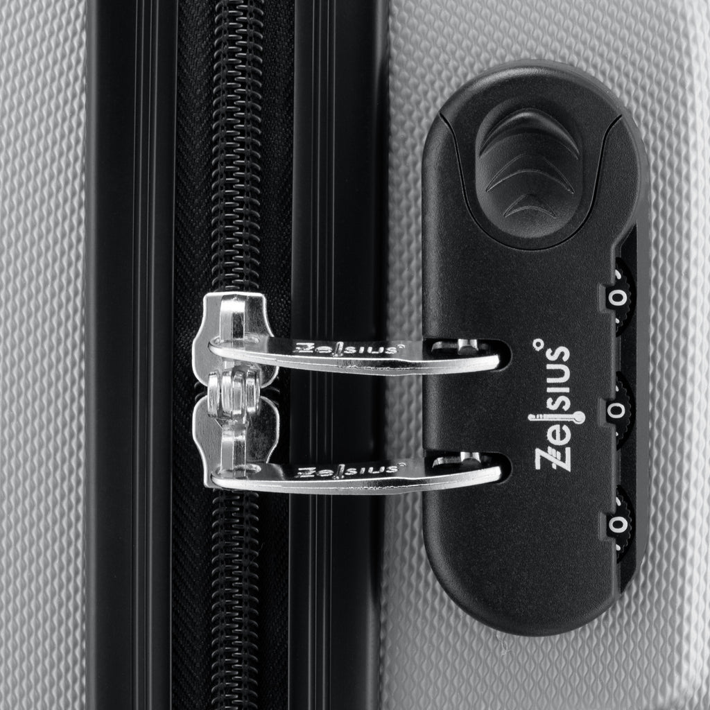 Herringbone suitcases, set of 3, ABS travel suitcases, with combination lock