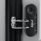 Herringbone suitcases, set of 3, ABS travel suitcases, with combination lock