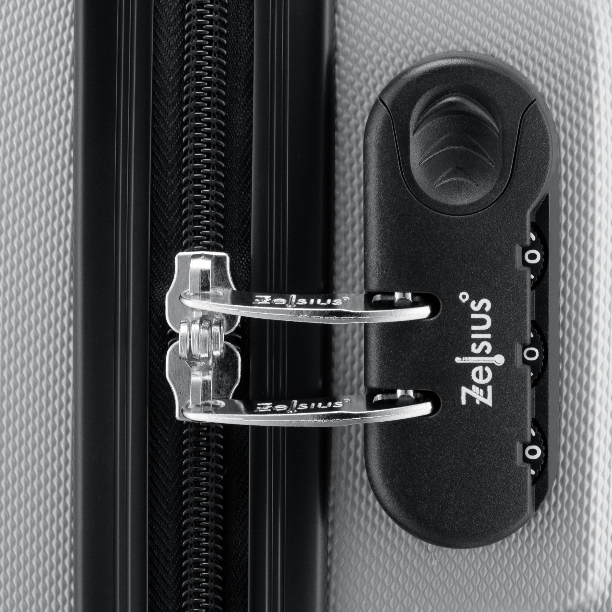 Herringbone suitcases, set of 3, ABS travel suitcases, with combination lock