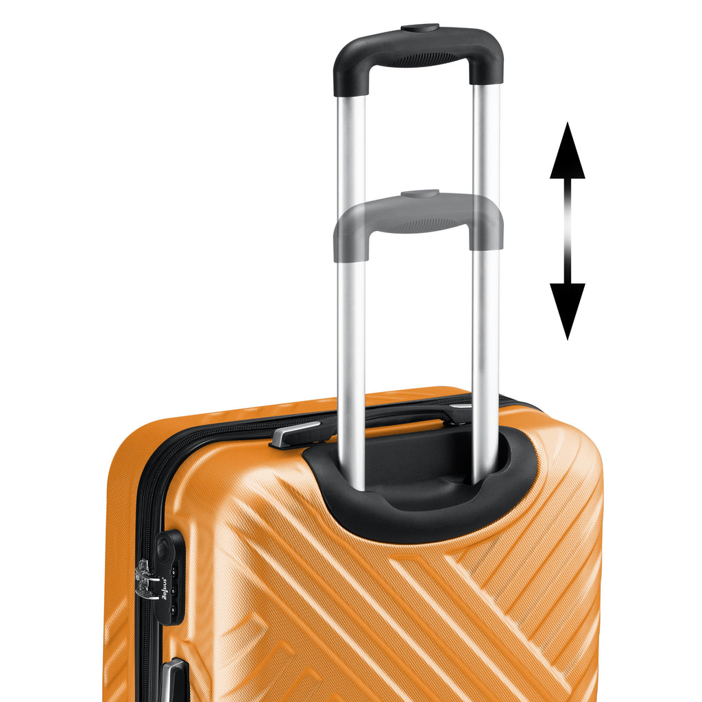 Herringbone suitcases, set of 3, ABS travel suitcases, with combination lock