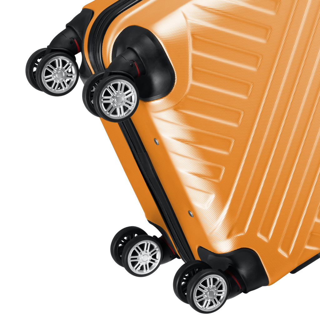 Herringbone suitcases, set of 3, ABS travel suitcases, with combination lock