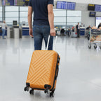 Herringbone suitcases, set of 3, ABS travel suitcases, with combination lock