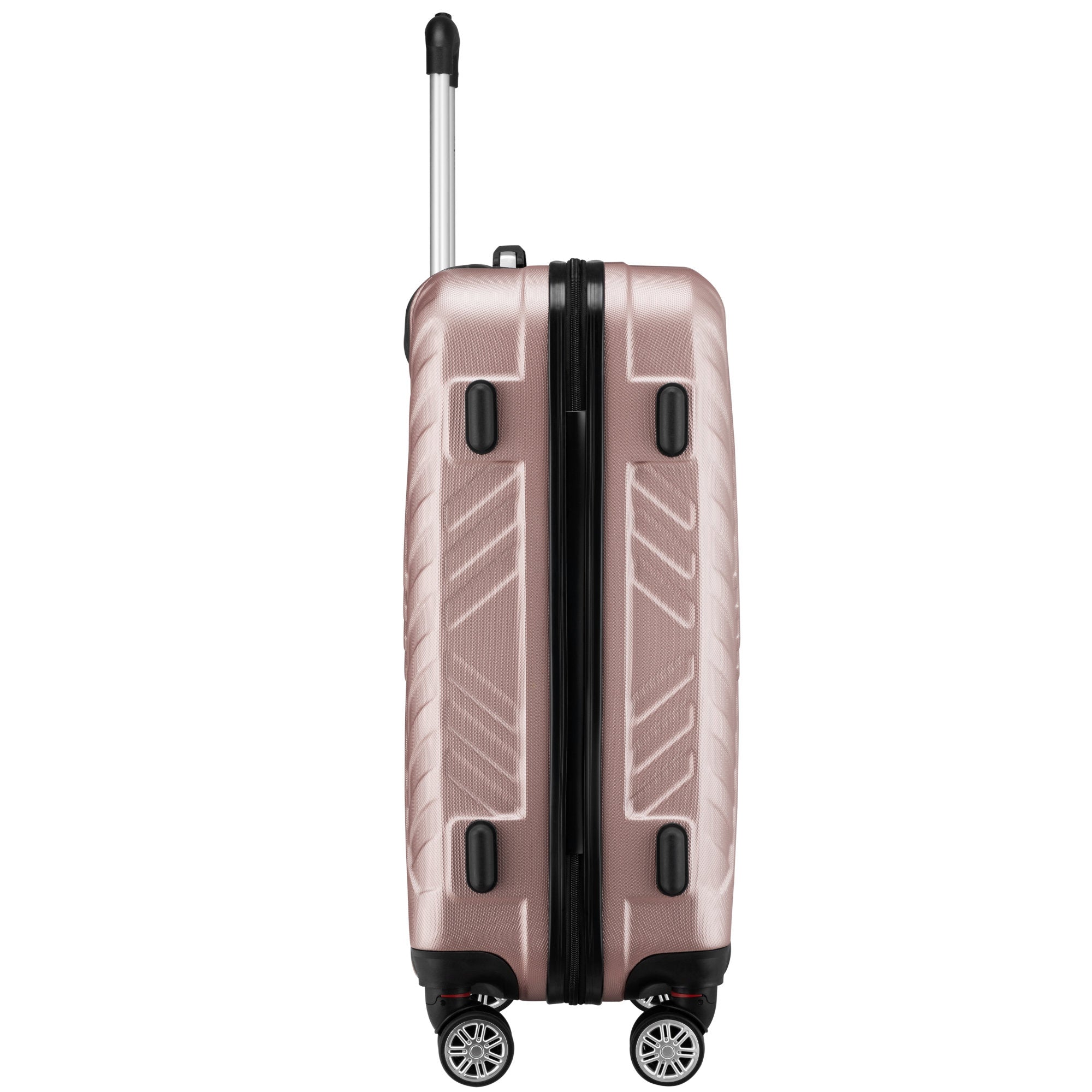 Herringbone suitcases, set of 3, ABS travel suitcases, with combination lock