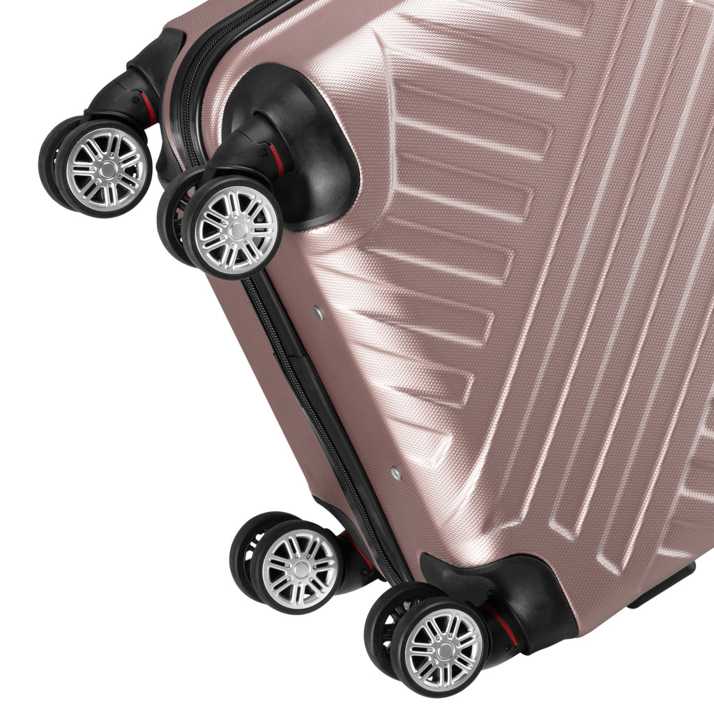 Herringbone suitcases, set of 3, ABS travel suitcases, with combination lock