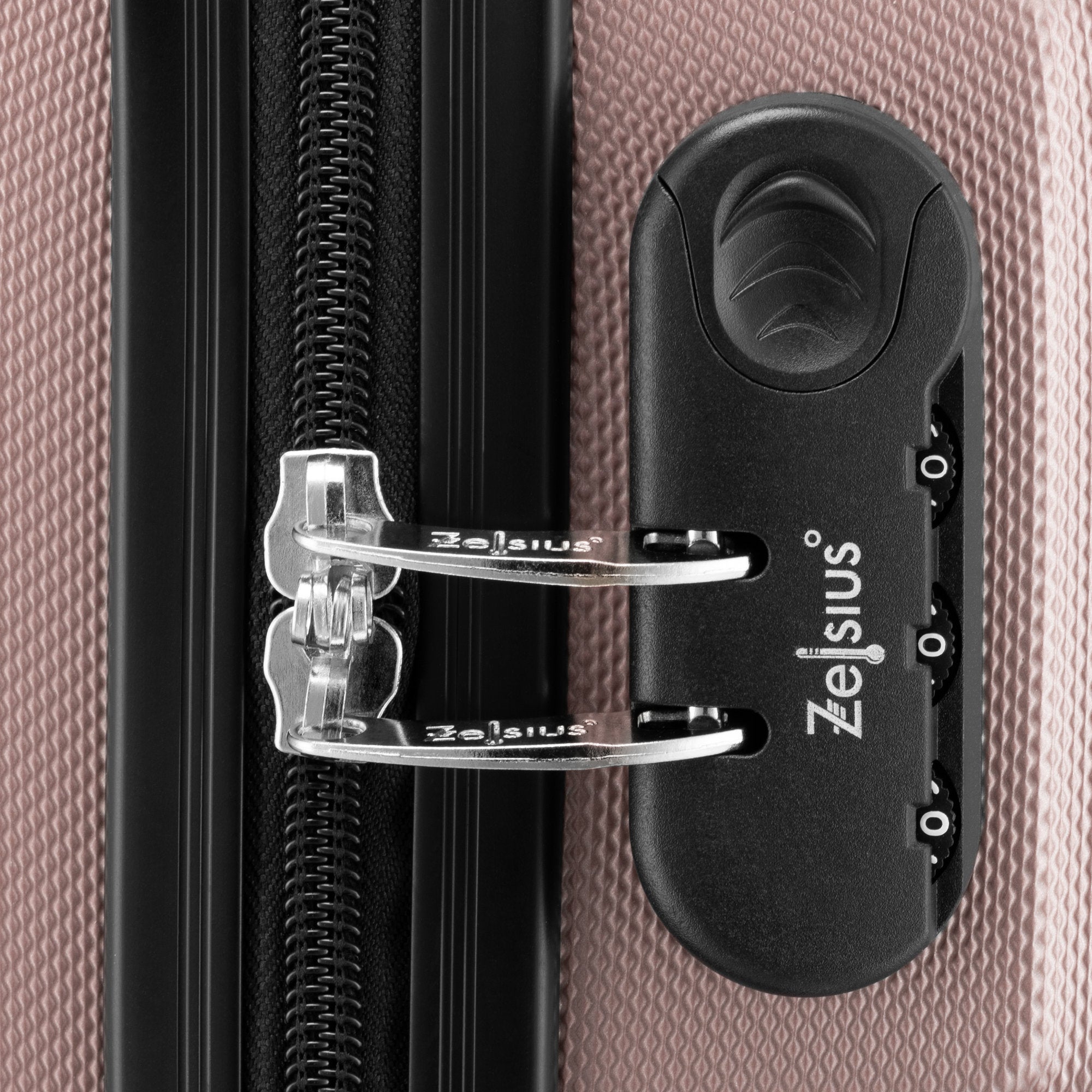 Herringbone suitcases, set of 3, ABS travel suitcases, with combination lock