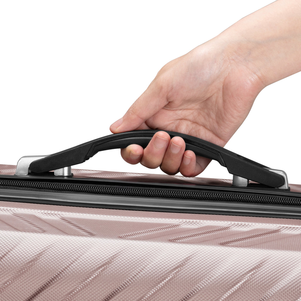 Herringbone suitcases, set of 3, ABS travel suitcases, with combination lock