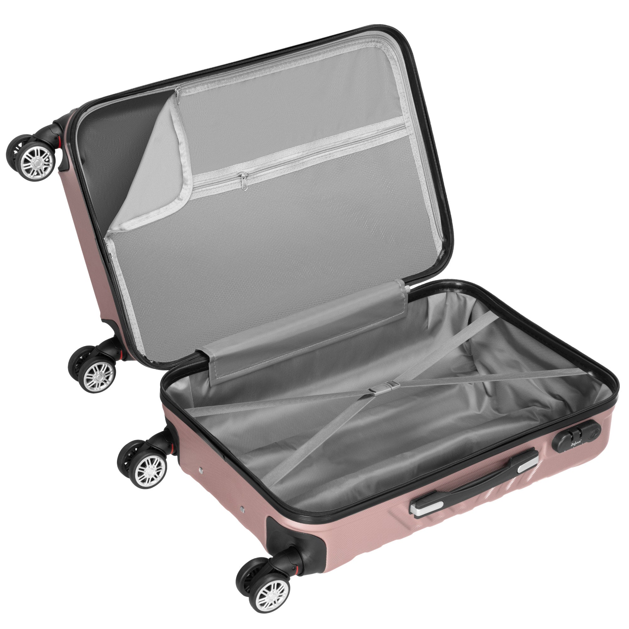 Herringbone suitcases, set of 3, ABS travel suitcases, with combination lock