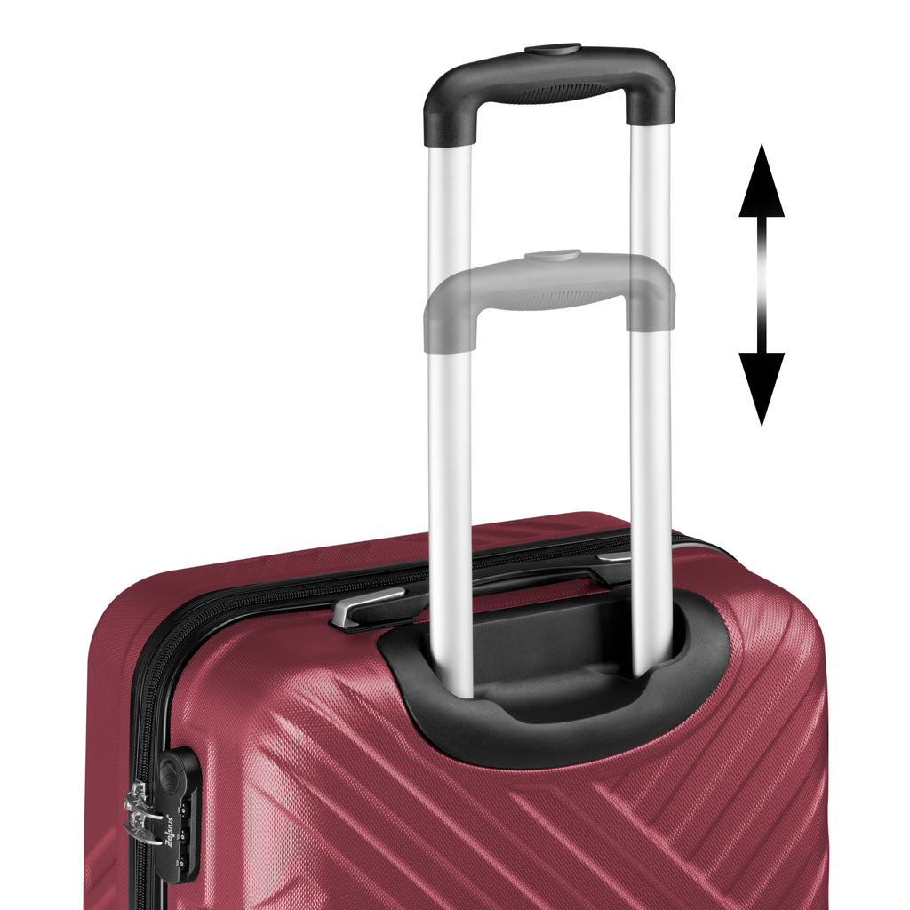 Herringbone suitcases, set of 3, ABS travel suitcases, with combination lock