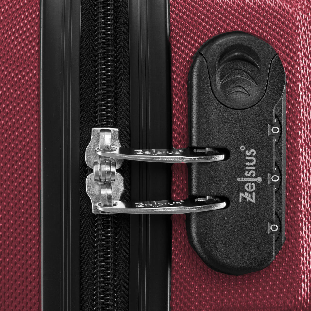 Herringbone suitcases, set of 3, ABS travel suitcases, with combination lock